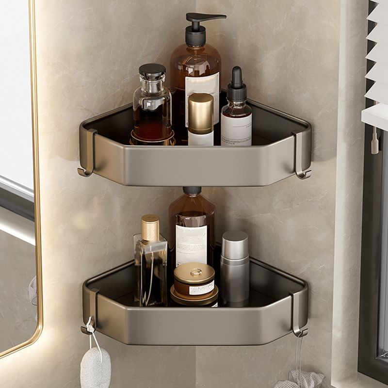 Conjunto de Accesorios de Baño de Aluminio Contemporáneo Estante de Baño Gris