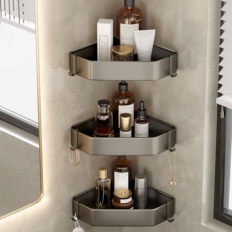 Conjunto de Accesorios de Baño de Aluminio Contemporáneo Estante de Baño Gris