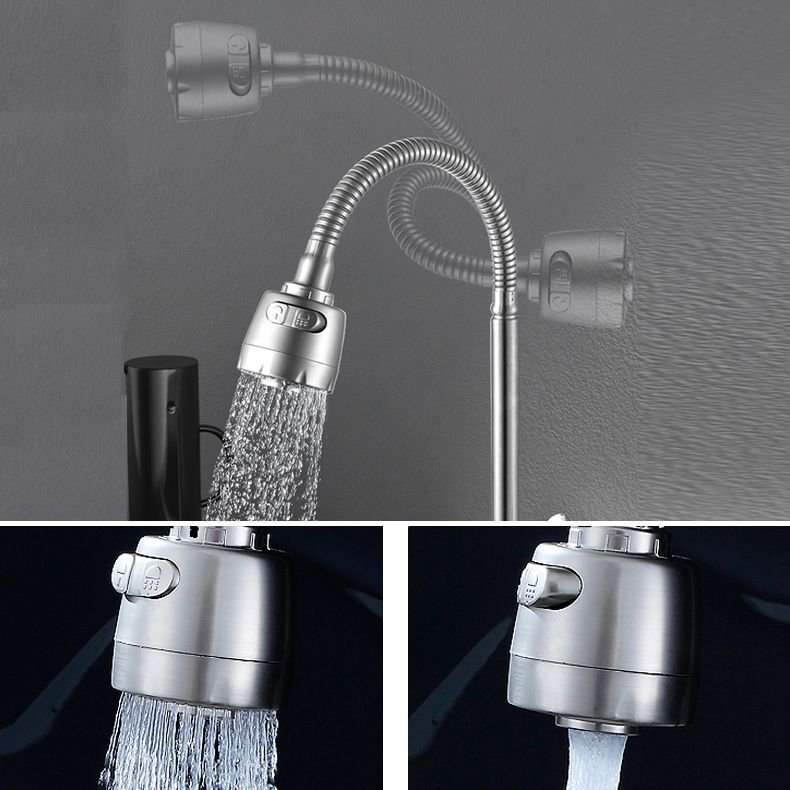 Grifo de Agua de Puente Moderno con Mango de Acero Inoxidable 304 y Pomo Giratorio Montado en la Pared