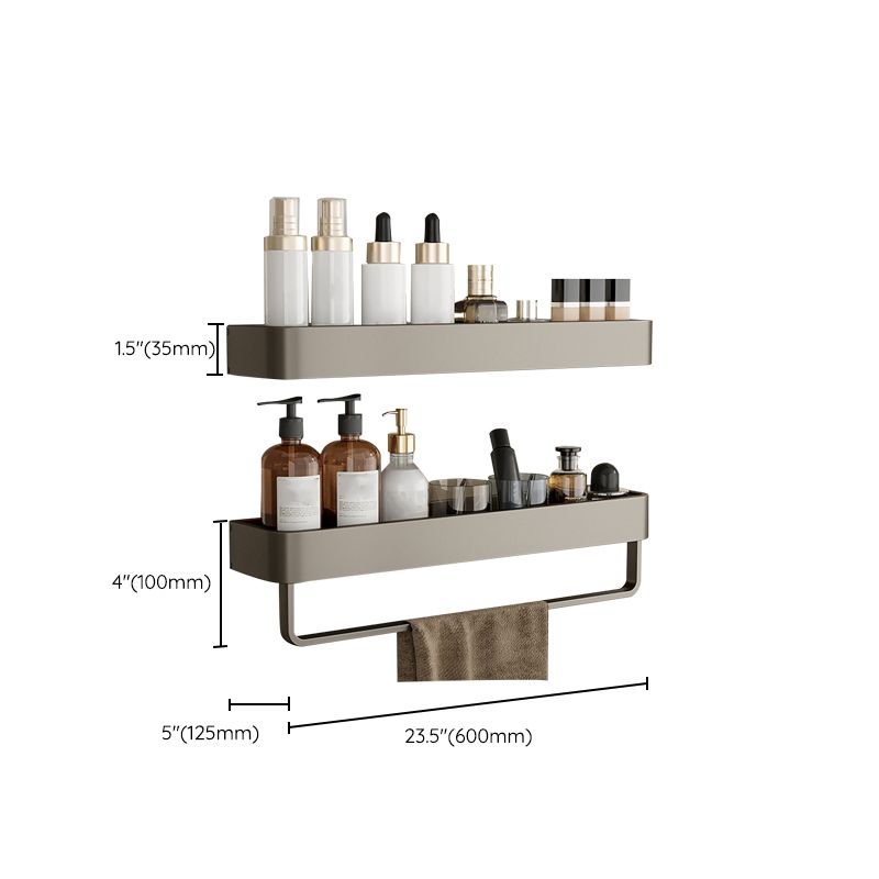 Conjunto de Accesorios de Baño de Aluminio Contemporáneo Estante de Baño Gris