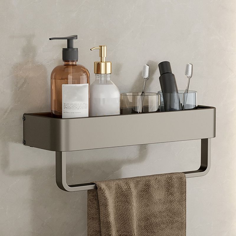 Conjunto de Accesorios de Baño de Aluminio Contemporáneo Estante de Baño Gris