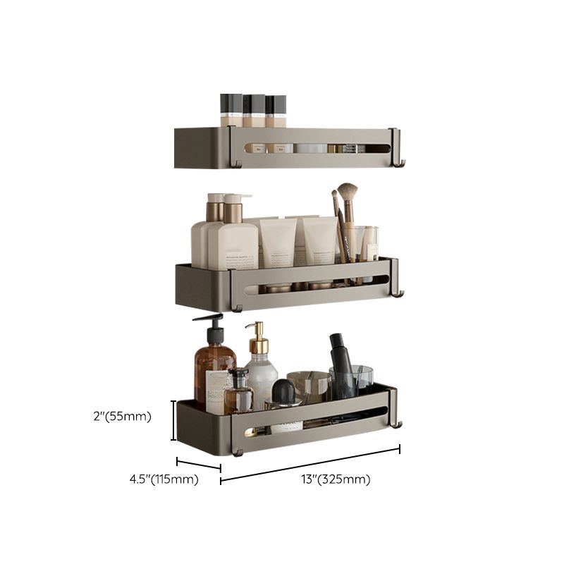 Conjunto de Accesorios de Baño de Aluminio Contemporáneo Estante de Baño Gris