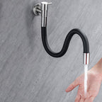 Grifo de baño contemporáneo montado en la pared con manijas de palanca de acero inoxidable
