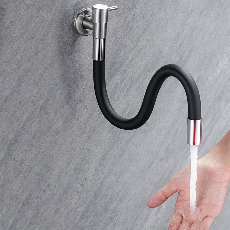 Grifo de baño contemporáneo montado en la pared con manijas de palanca de acero inoxidable