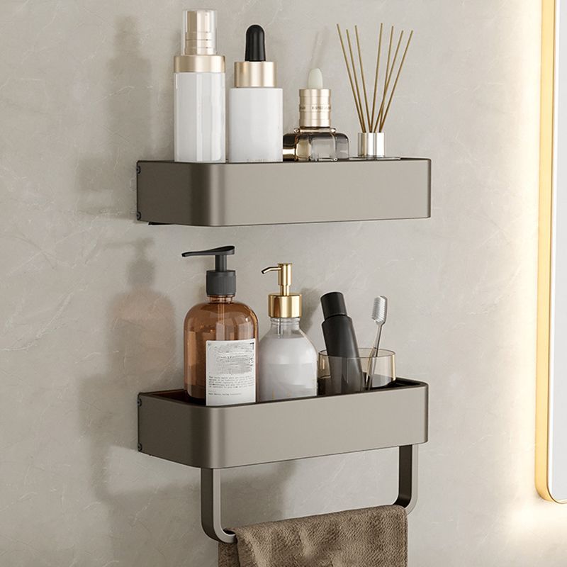 Conjunto de Accesorios de Baño de Aluminio Contemporáneo Estante de Baño Gris