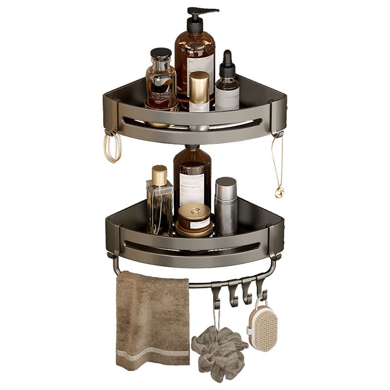 Conjunto de Accesorios de Baño de Aluminio Contemporáneo Estante de Baño Gris
