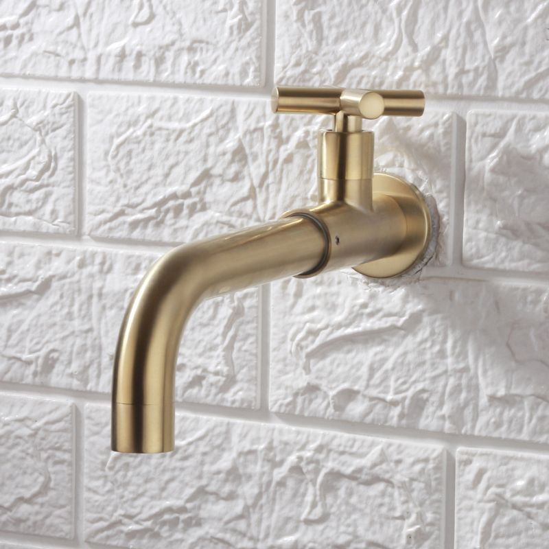 Grifo de baño contemporáneo montado en la pared con manijas cruzadas de acero inoxidable