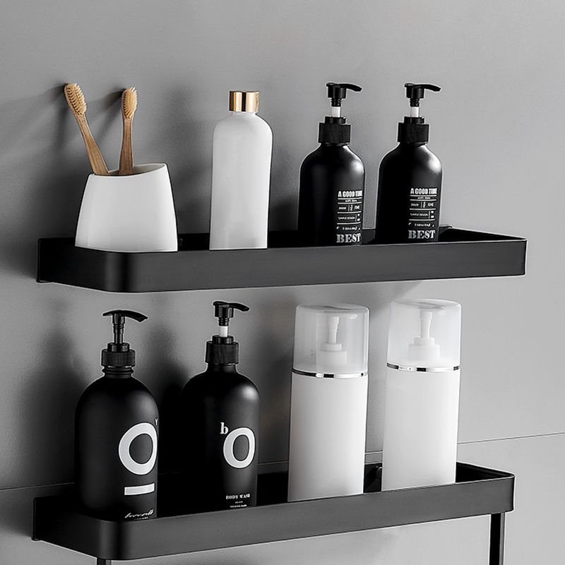 Estante de Baño de Acero Inoxidable Negro Mate