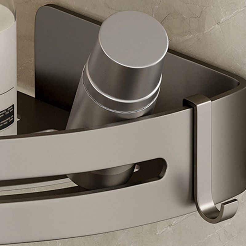 Conjunto de Accesorios de Baño de Aluminio Contemporáneo Estante de Baño Gris