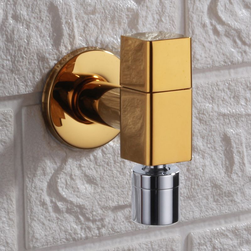 Grifo de baño contemporáneo montado en la pared con pomo de manija, grifo redondo de latón macizo