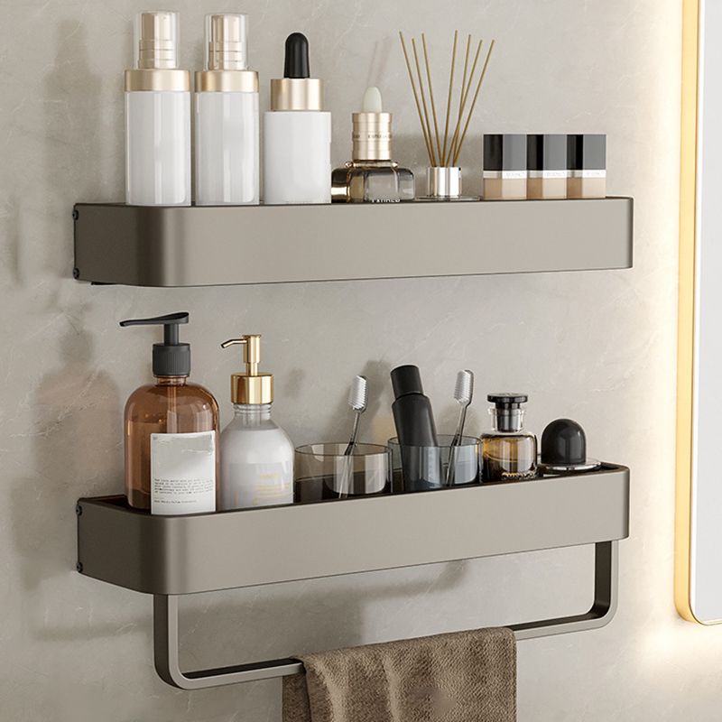Conjunto de Accesorios de Baño de Aluminio Contemporáneo Estante de Baño Gris