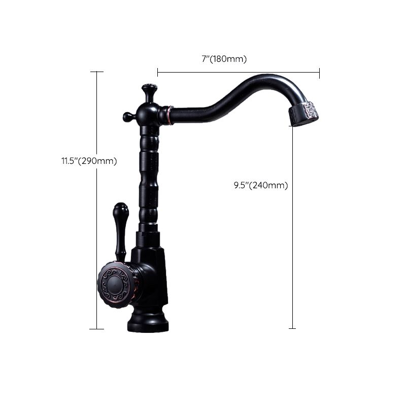 Lisslune | Grifo de lavabo estilo glamuroso con pico giratorio y manija de palanca