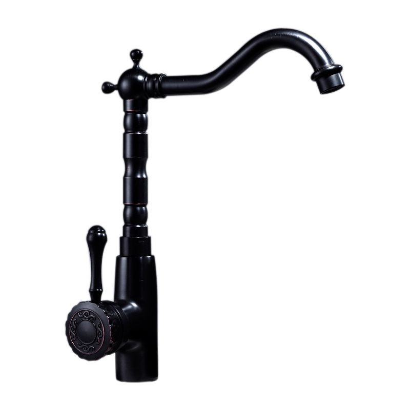 Lisslune | Grifo de lavabo estilo glamuroso con pico giratorio y manija de palanca