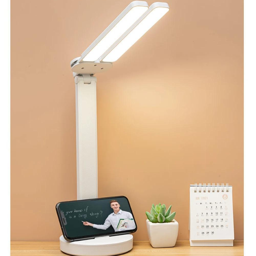 Lámpara de Lectura Ajustable - Recargable y Regulable con Mesa para Teléfono
