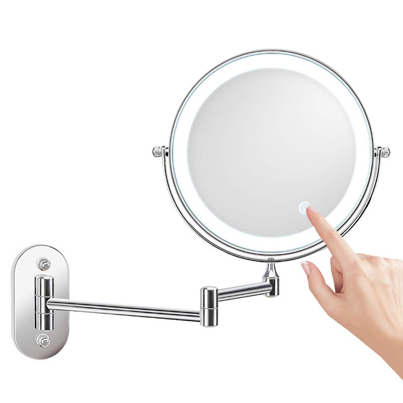 Kalsten | Espejo de afeitar montado en la pared recargable | Rotación de 360°. Ampliación 1X/10X y iluminación LED ajustable para uso en el baño