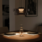 Lámpara Colgante de Vidrio Dinámico - Iluminación Colgante en Capas para Isla de Cocina