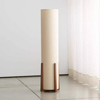 Hajime — Lámpara de Pie Tradicional Japonesa Elegante con Pantalla de Tela Blanca para Sala de Estar
