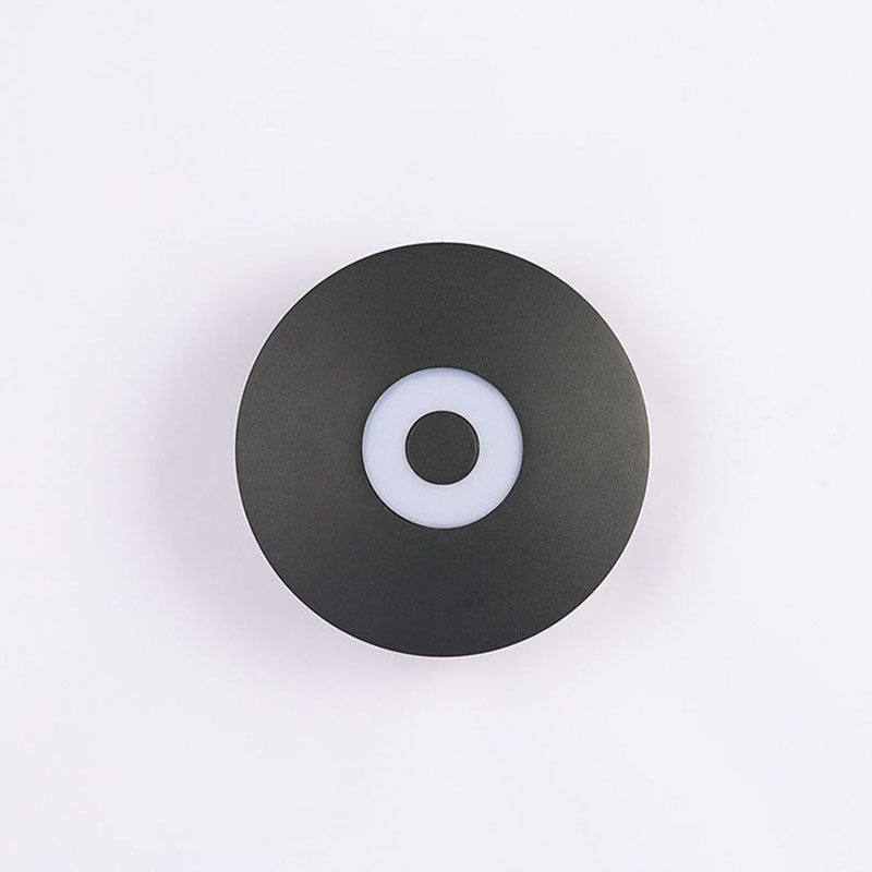 Lámpara de pared LED con pantalla redonda de aluminio escandinavo contemporáneo para patio exterior | Brehn