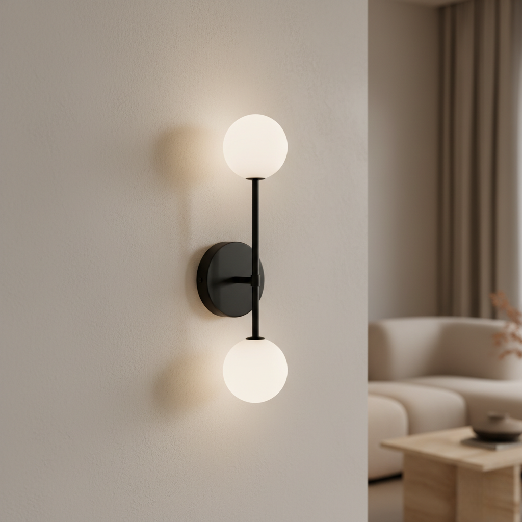 Aplique de Pared de Vidrio Esmerilado Minimalista - Iluminación Suave Moderna en Negro o Dorado