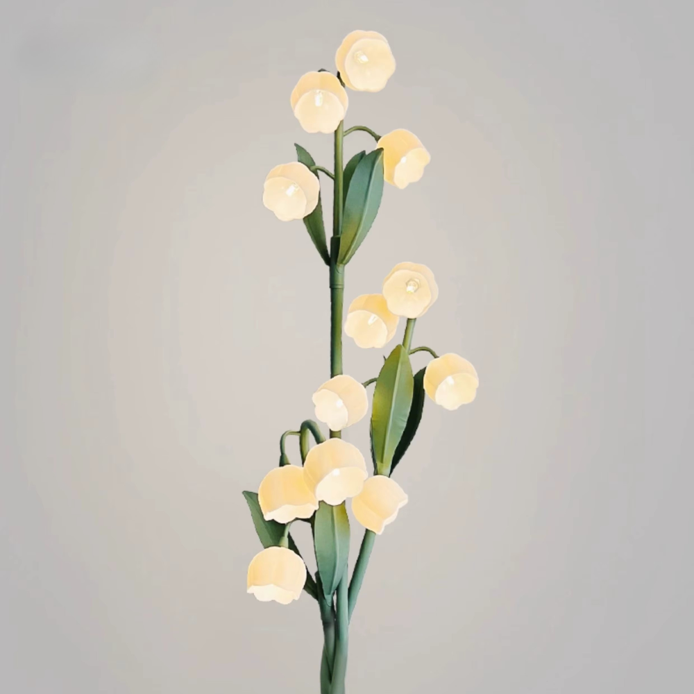 Sara Orchid - Lámpara de Pie Elegante con Sombrillas de Flores Blancas para Sala de Estar o Dormitorio