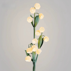 Sara Orchid - Lámpara de Pie Elegante con Sombrillas de Flores Blancas para Sala de Estar o Dormitorio
