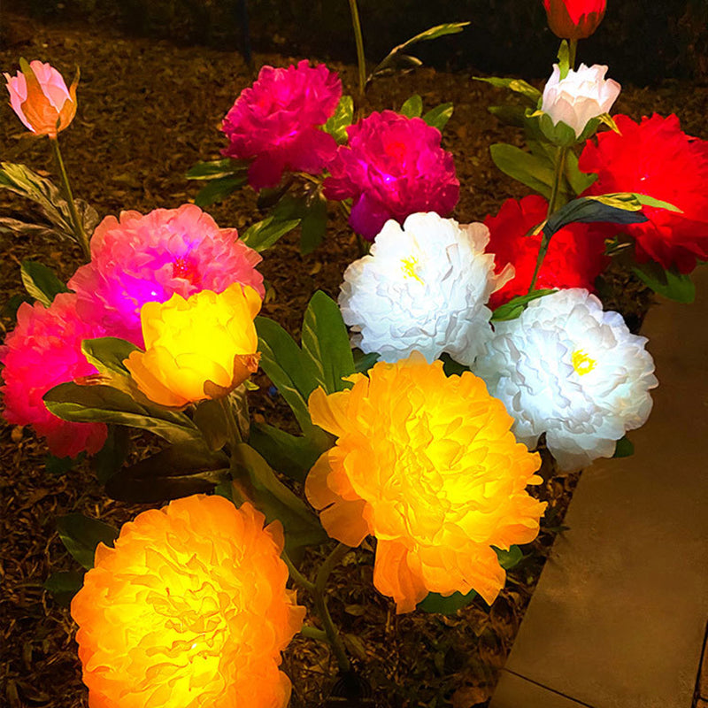 Luz de jardín LED creativa contemporánea de flores de peonía solar impermeable para exteriores | Brehn