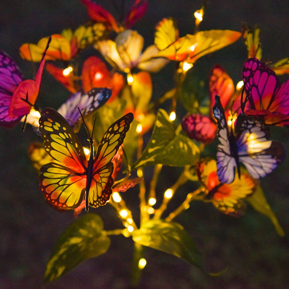 ButterflyGlow | Lámparas de Jardín Solar Coloridas y Elegantes para Patio y Jardín