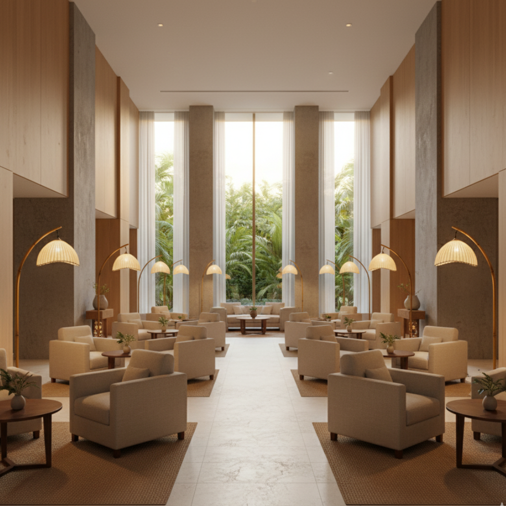 Takumi | Elegante Lámpara de Suelo de Bambú Natural para Decoración de Salón