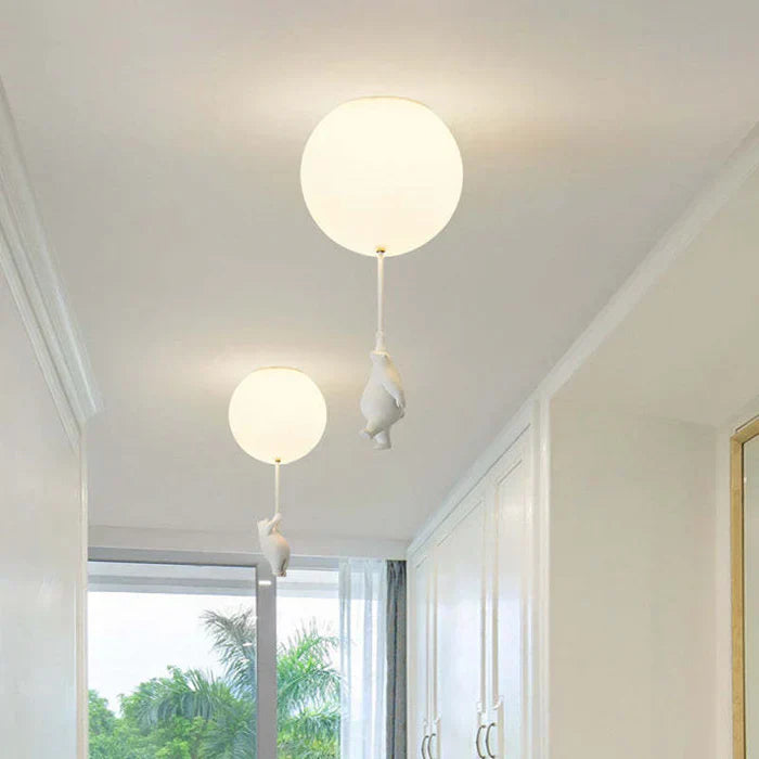 Lámpara de Techo Infantil | Diseño de Oso y Globo | CloudBear | Diseño Juguetón y Único | Iluminación LED | Plástico y Metal de Alta Calidad | Para Habitaciones Infantiles | 40 cm de Diámetro