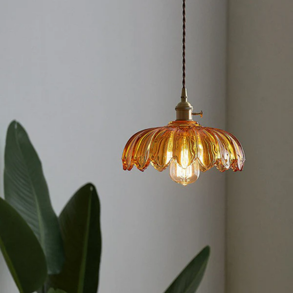 Verdina | Lámpara colgante de vidrio estilo floral