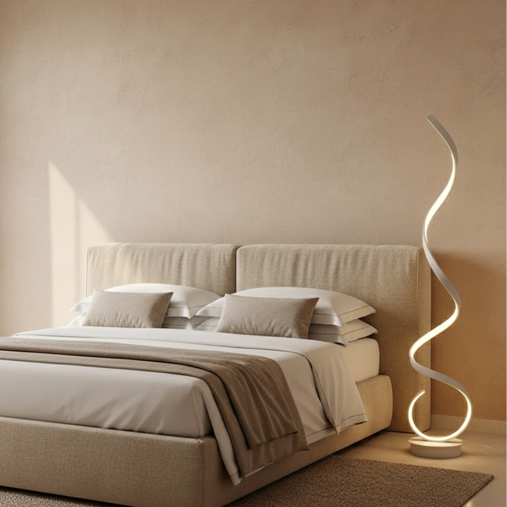 Spira | Lámpara de Pie LED Espiral Regulable Moderna para Sala de Estar