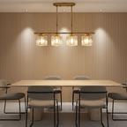 Colección Gallery | Iluminación Colgante para Cocina con Pantallas de Vidrio Facetado