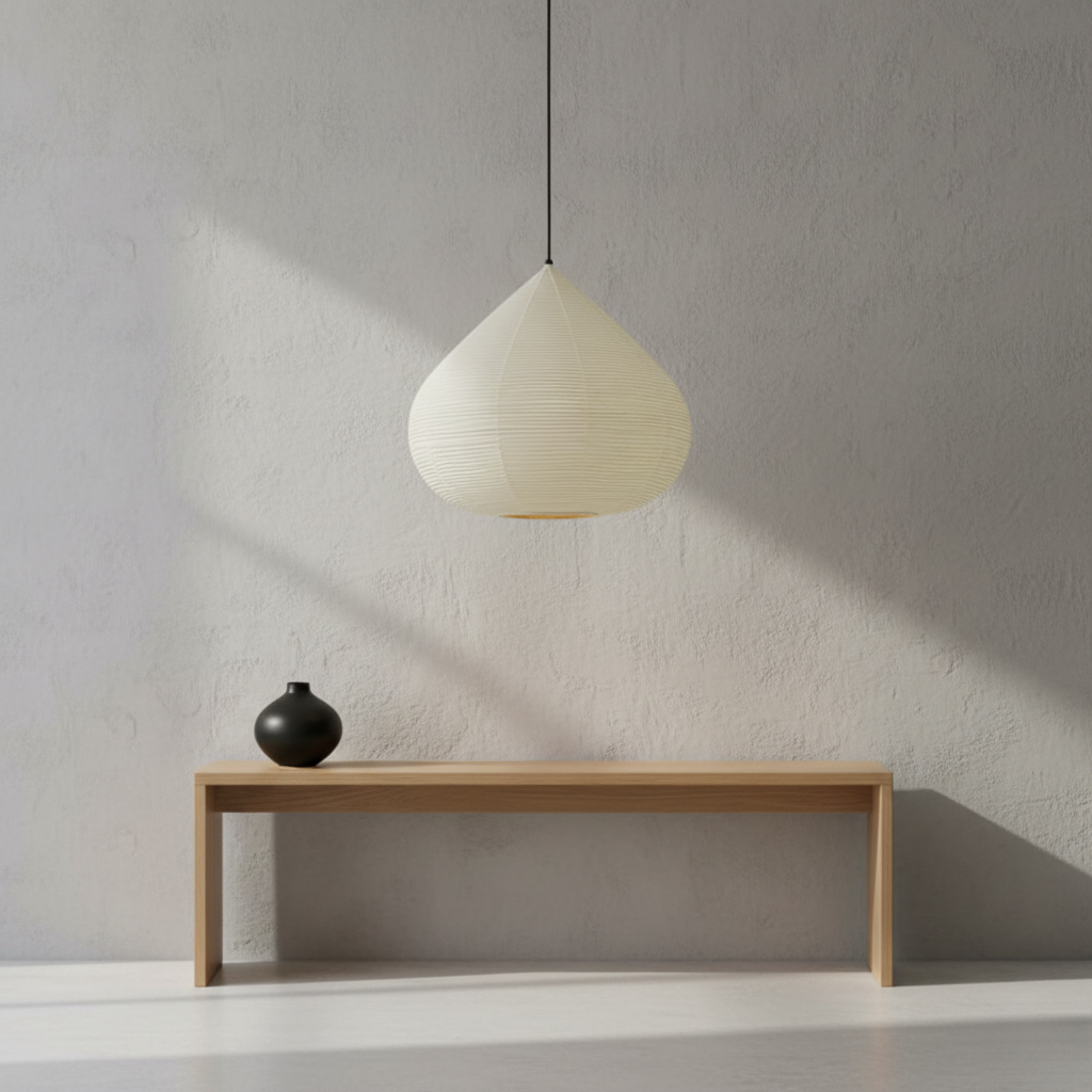 Lámpara Colgante Akari Castaño - Brillo Ambiental Cálido para Iluminación de Cocina