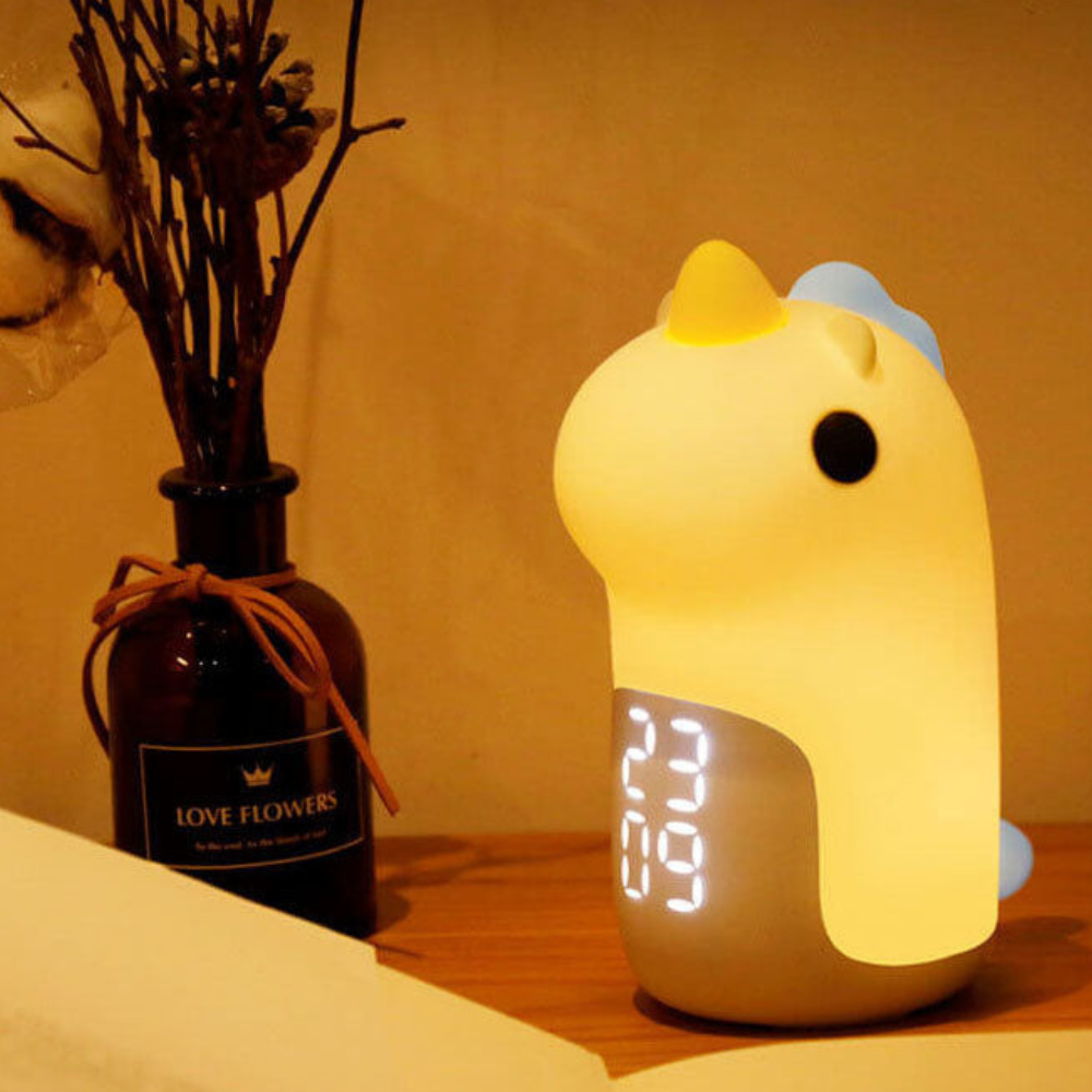 Luz Nocturna LED de Unicornio Mágico y Reloj Despertador para Niños