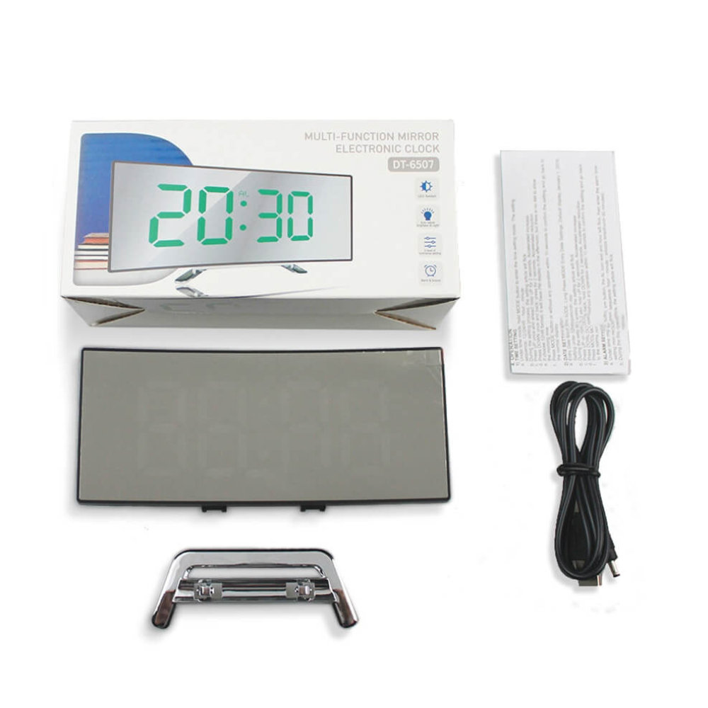 Reloj Despertador Digital LED Curvado y Elegante con Función de Regulación de Brillo
