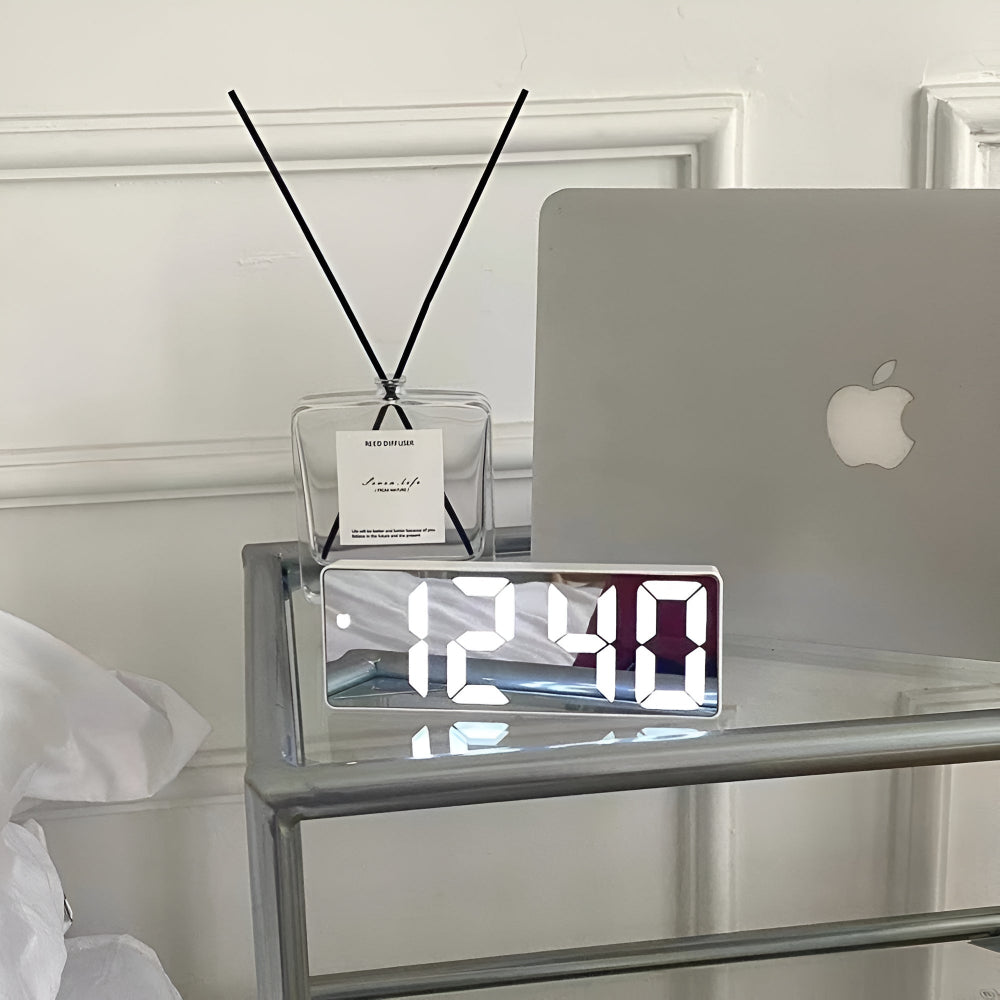 Reloj Despertador Digital con Espejo LED