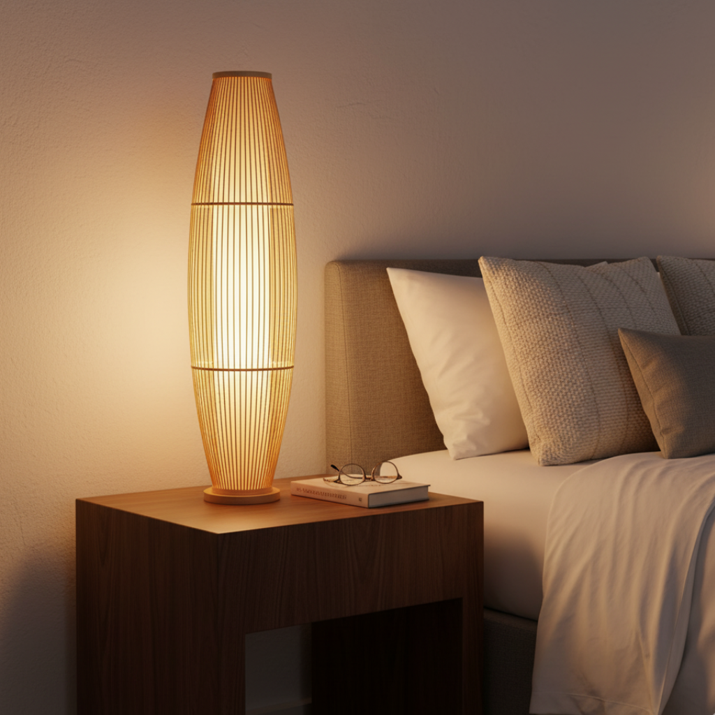BambooGlow | Lámpara de Mesa y de Pie Moderna y Ecológica Elegante para Sala de Estar