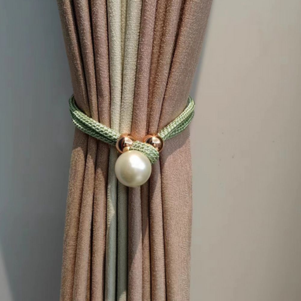 Corbata de Cortina de Perla Lustrosa | Juego de 2 Piezas