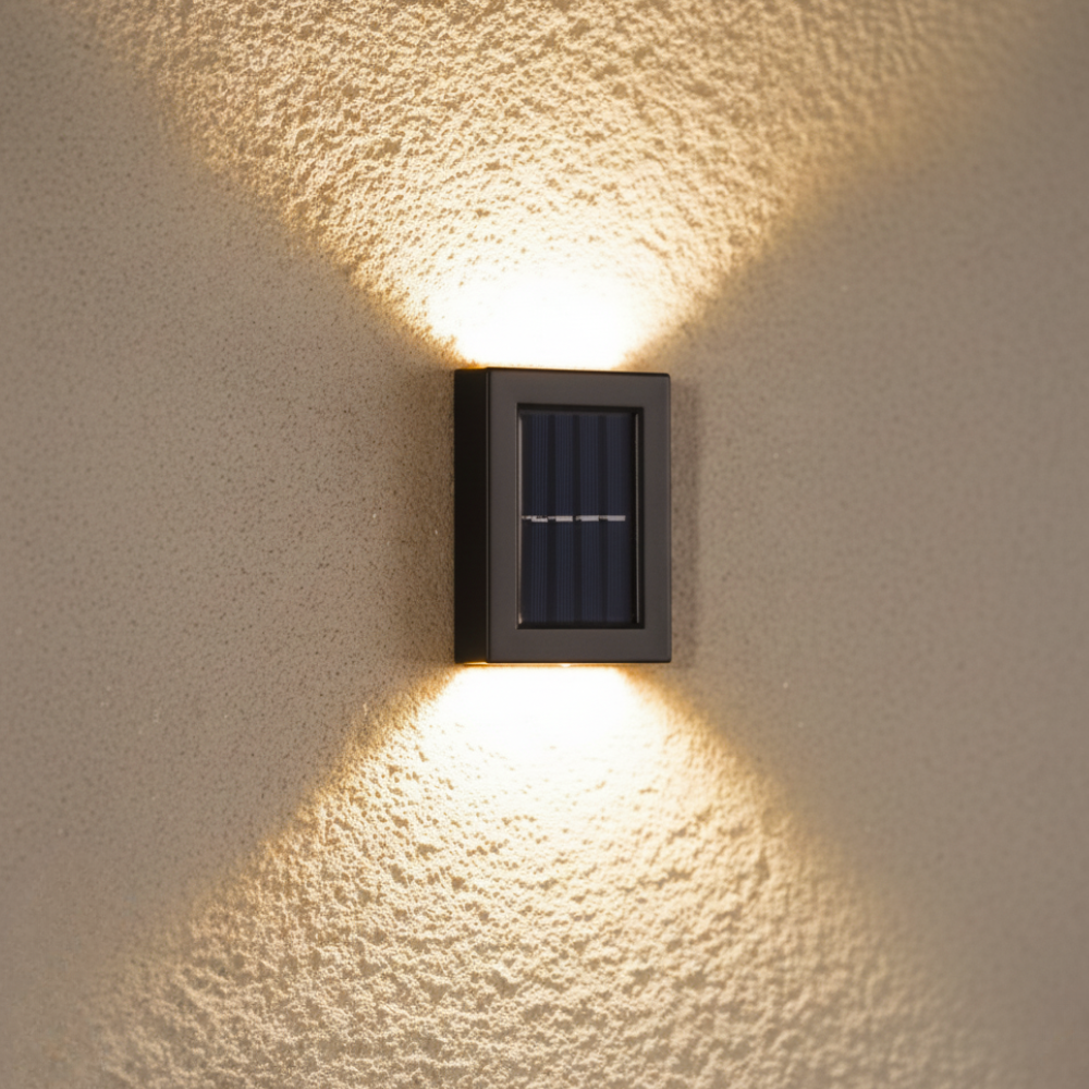 Luz Solar de Pared para Exteriores IP65 a Prueba de Agua | Luz LED Arriba y Abajo para Patio, Jardín y Jardín