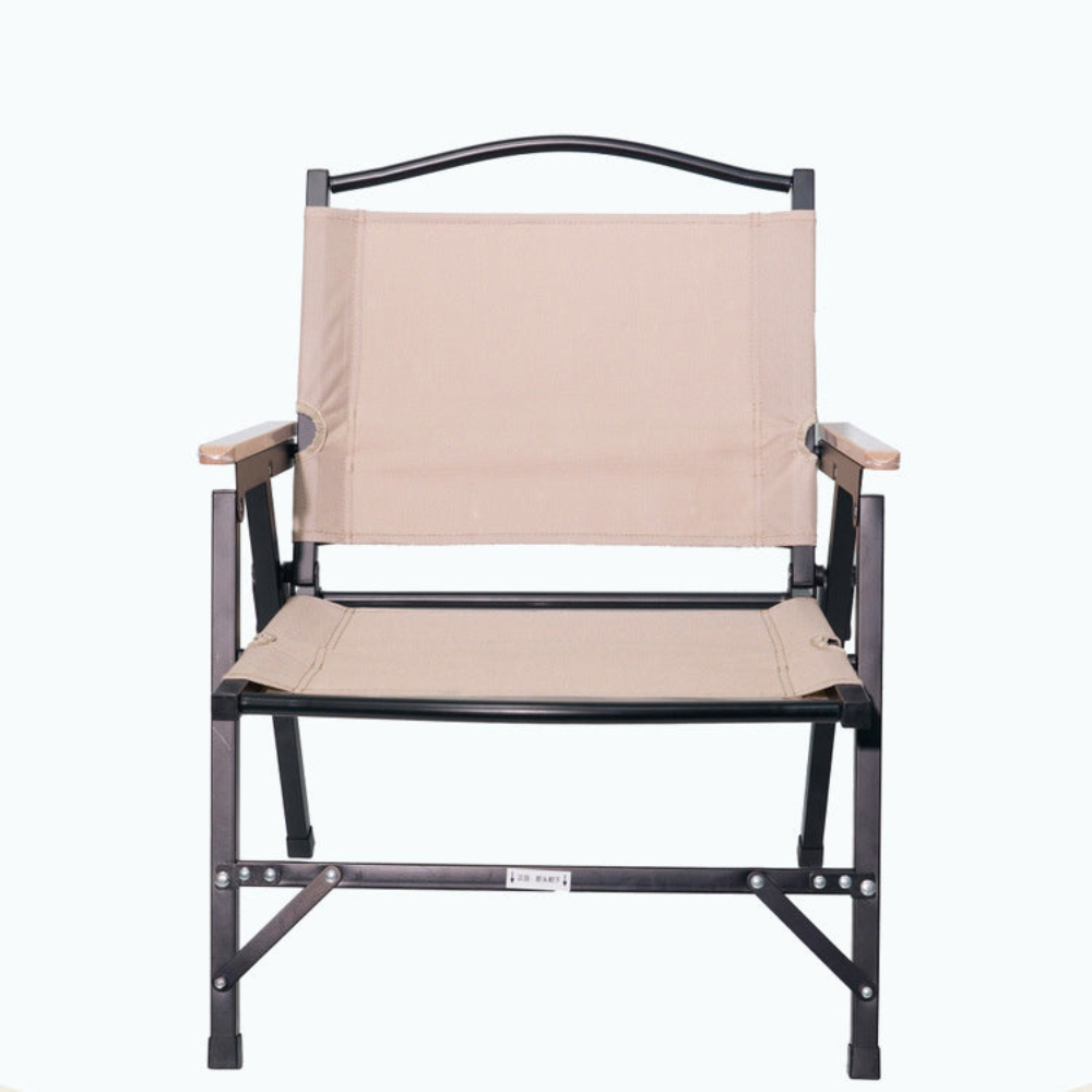 Silla de Camping Plegable Minimalista en Caqui con Apoyabrazos