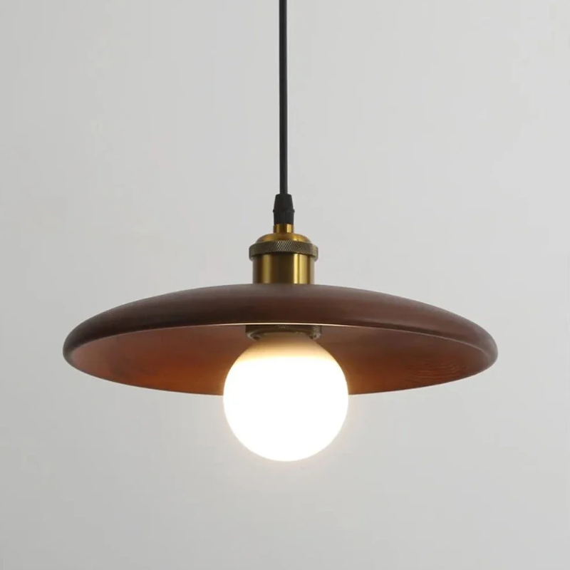Oriva | Lámpara colgante en forma de disco de madera