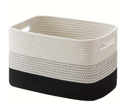 Cesta de Almacenamiento de Cuerda de Algodón Tejida