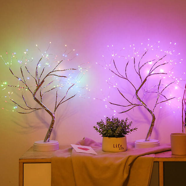 Lámpara de mesa LED con alambre de cobre – regulable y recargable por USB