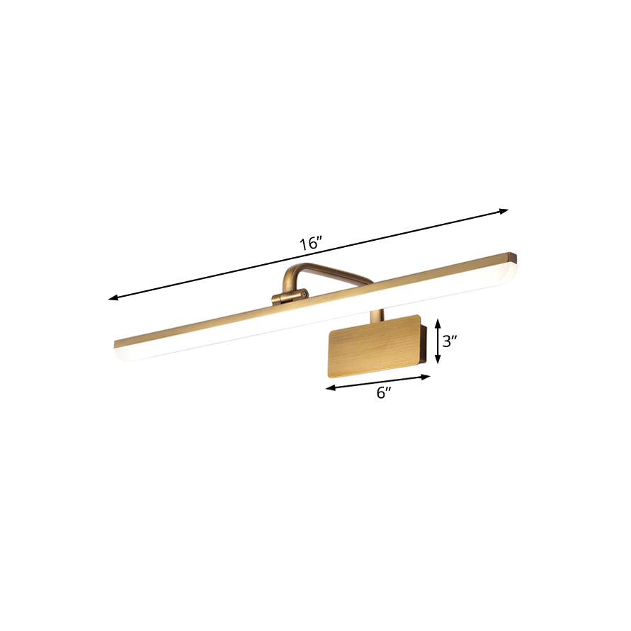 Lámpara de pared LED para interiores con pantalla de acrílico ultra delgada, lámpara de pared de bronce cepillado con luz cálida/blanca, 16"/19,5" B | Brehn
