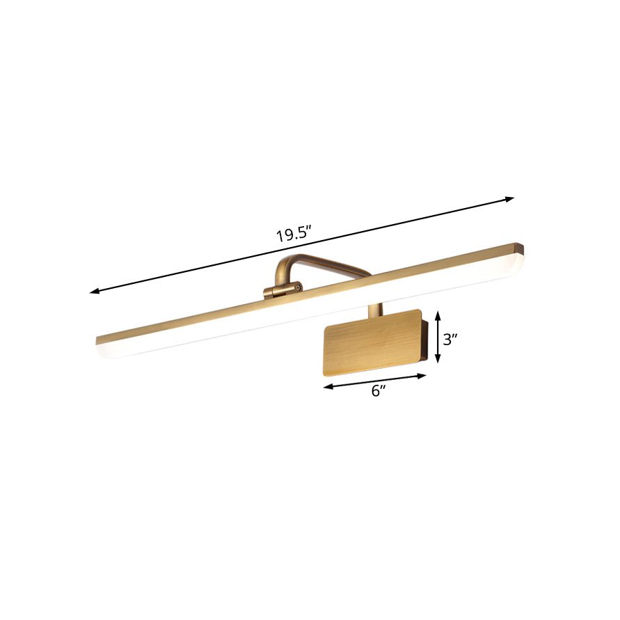 Lámpara de pared LED para interiores con pantalla de acrílico ultra delgada, lámpara de pared de bronce cepillado con luz cálida/blanca, 16"/19,5" B | Brehn