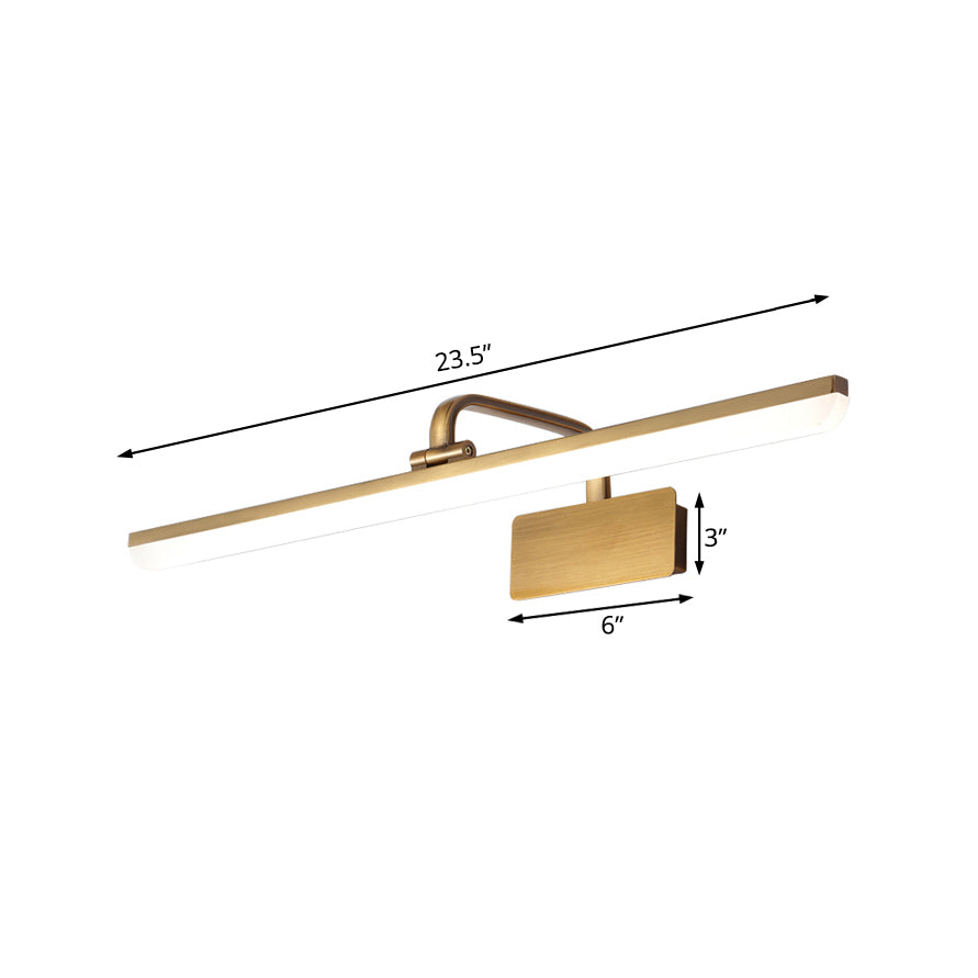 Lámpara de pared LED para interiores con pantalla de acrílico ultra delgada, lámpara de pared de bronce cepillado con luz cálida/blanca, 16"/19,5" B | Brehn