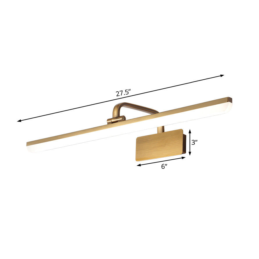 Lámpara de pared LED para interiores con pantalla de acrílico ultra delgada, lámpara de pared de bronce cepillado con luz cálida/blanca, 16"/19,5" B | Brehn