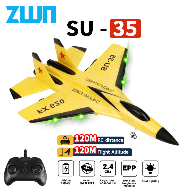 Avión RC SU35 2.4G Con Luces LED Modelo de Vuelo Control Remoto Planeador Avión SU57