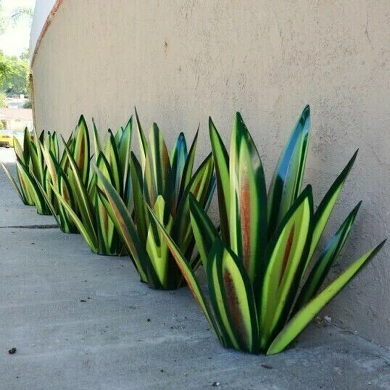 Planta de Agave de Metal Artificial Decorativa para Jardín y Terraza de 27 a 35 cm