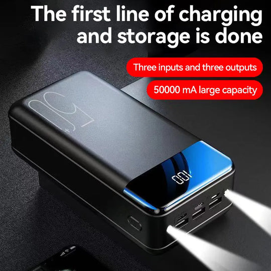 Voltaro Powerbank 50.000 mAh | Carga Ultra Rápida | Para Laptop, Tableta y Smartphone | Compacta y Extremadamente Potente
